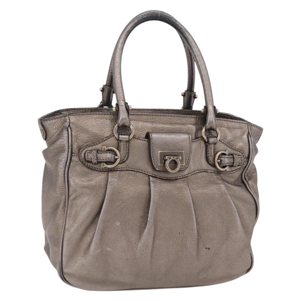 Salvatore Ferragamo Gancini Top Handle Leather